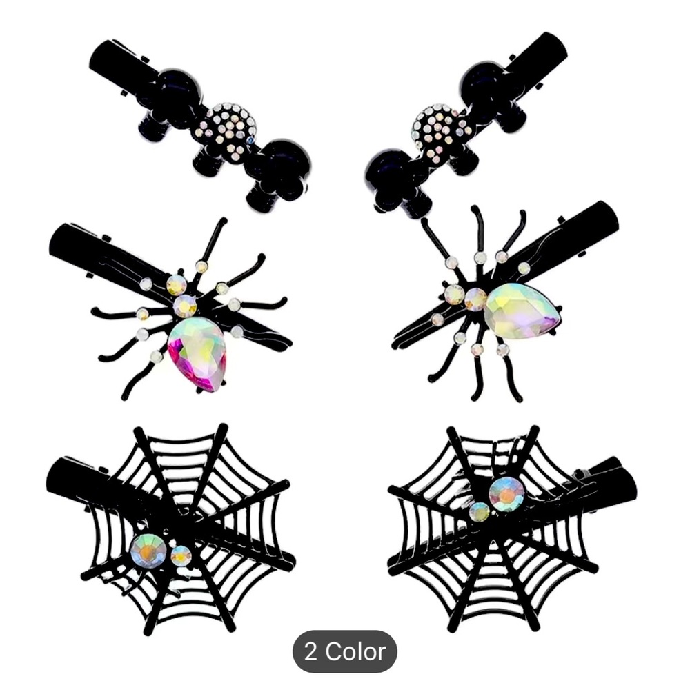 6 piece Halloween Hair Clips Inlaid Rhinestone Accessories